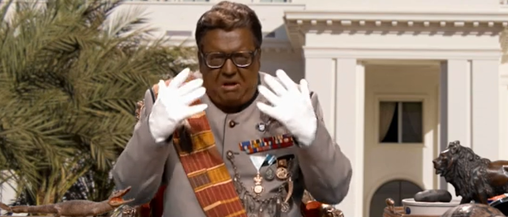 Satiriker Helmut Schleich mimt einen schwarzen Diktator.