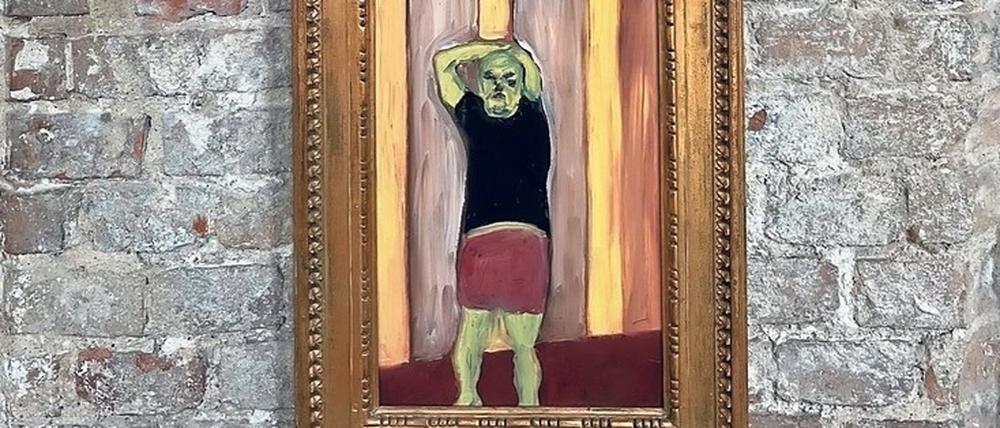 „Hartz IV –Vorbereitungsbild“ (2016) heißt das Gemälde des Künstlers, Sammlers und ehemaligen Boxers Tom Biber.