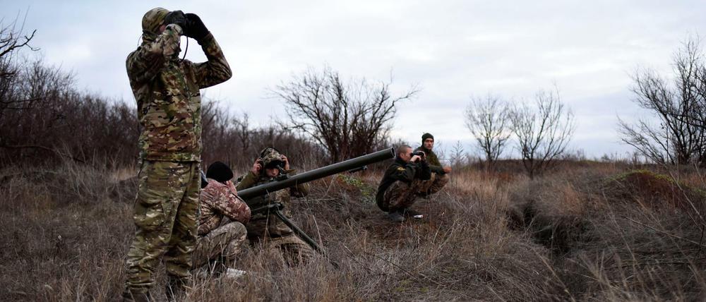 Soldaten der 46. Spezialeinheit des Bataillon Donbass Kampfverbands im Jahr 2018.