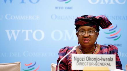 Neue Perspektiven für die Welthandelsordnung. Ngozi Okonjo-Iweala am 31. März 2021 bei einer Pressekonferenz der WTO in Genf.s