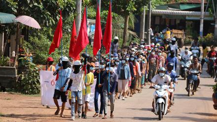Nach dem Militärputsch wird seit Wochen in Myanmar demonstriert.
