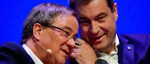 Was gibt's da zu tuscheln? Armin Laschet und Markus Söder vor zwei Jahren in Münster. 