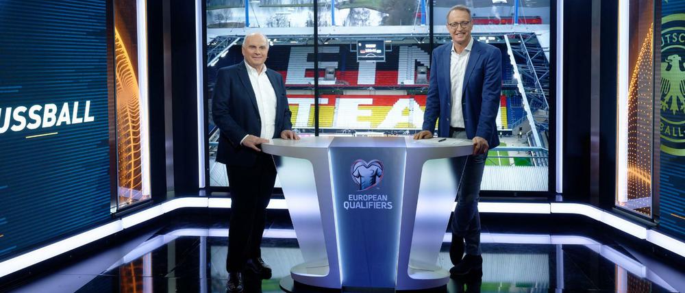 Kurzer Auftritt. Uli Hoeneß (l.) ist nicht mehr länger RTL-Experte.