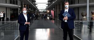 Die beiden potenziellen Unions-Kanzlerkandidaten Armin Laschet und Markus Söder.