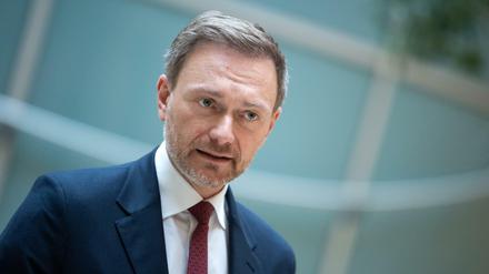 Christian Lindner, Partei- und Fraktionsvorsitzender der FDP, bei einem seiner zahlreichen Statements in Berlin zur Corona-Situation. 