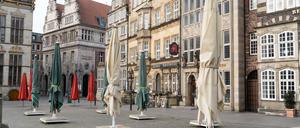 Die deutschen Innenstädte könnten noch viele Wochen verwaist bleiben, wie hier in Bremen..