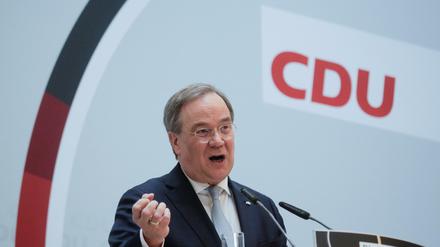 Armin Laschet am Montag bei der Pressekonferenz.