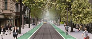 Die Tram zum Hermannplatz soll künftig durch eine für Autos gesperrte Falckensteinstraße in Kreuzberg führen.