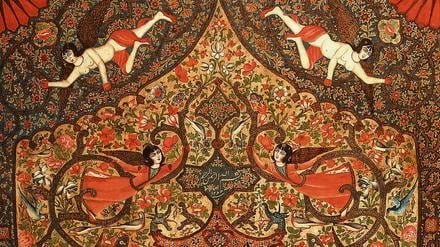 Prachtvoll. Details des Deckengemäldes von 1846.