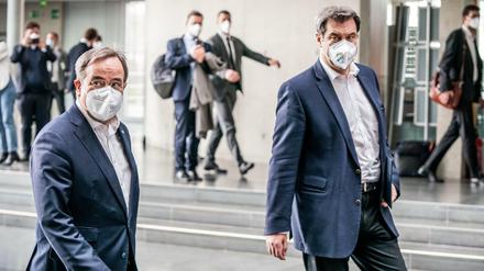 Kommen nicht zu einer Lösung bisher: CDU-Chef Armin Laschet und CSU-Chef Markus Söder