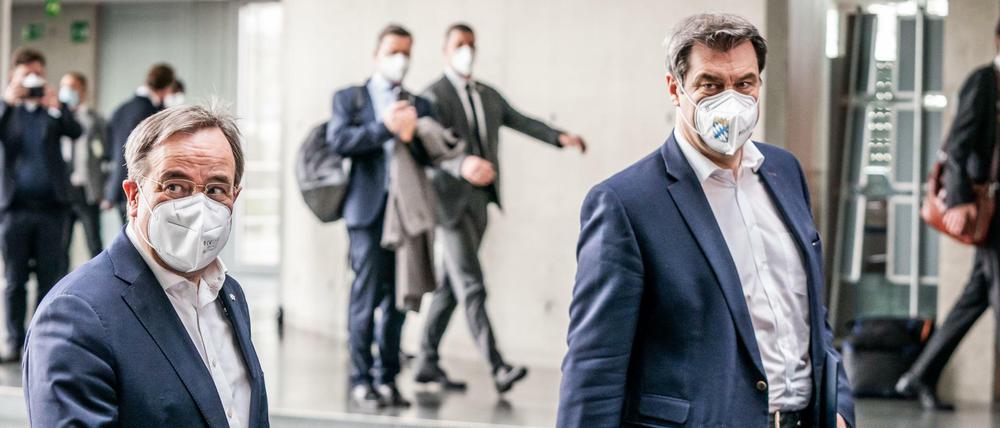 Kommen nicht zu einer Lösung bisher: CDU-Chef Armin Laschet und CSU-Chef Markus Söder