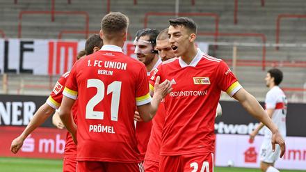 Petar Musa (rechts) spielt seit Anfang Februar für Union und bejubelte am Samstag sein erstes Tor für die Berliner.