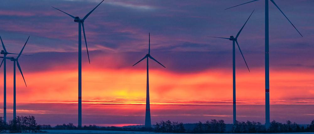 Eine Windkraftanlage in Brandenburg