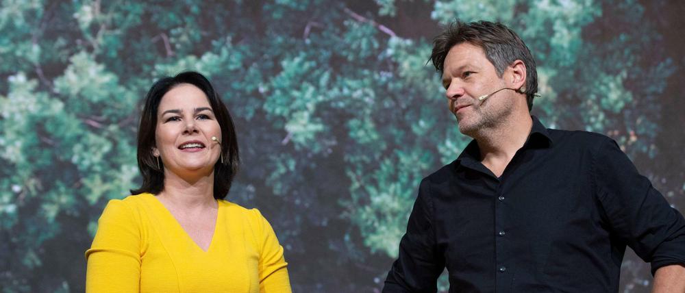 Annalena Baerbock, Kanzlerkandidatin der Grünen und der Bundesvorsitzende Robert Habeck