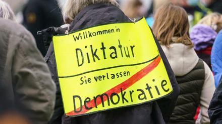 Viele Querdenker und Corona-Leugner stellen die Bundesrepublik als Diktatur dar. 