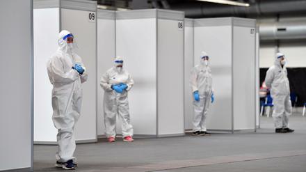 Sieht nicht nach Bundesgartenschau aus - ist es aber. Testzentrum in Erfurt. 