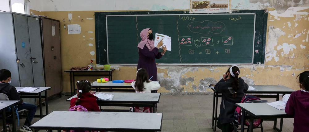 Unterricht an einer Schule in Gaza.