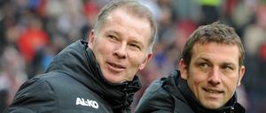 Man kennt sich. Vier Jahre war Markus Weinzierl (r., mit Sportchef Stefan Reuter) Trainer beim FC Augsburg. Jetzt kehrt er zurück. Werder Bremen könnte dem Augsburger Modell folgen.