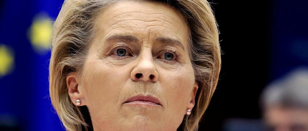 EU-Kommissionschefin Ursula von der Leyen am Montag im EU-Parlament.
