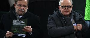 Den Skandal vor Augen? DFB-Vizepräsident Rainer Koch (l) und DFB-Präsident Fritz Keller auf der Tribüne. 