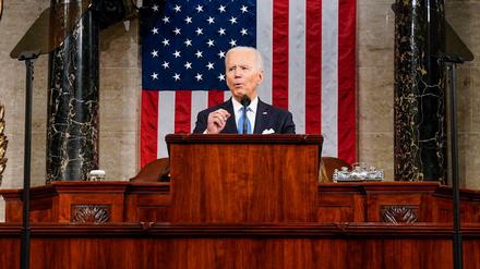 US Präsident Joe Biden vor dem US-Kongress.