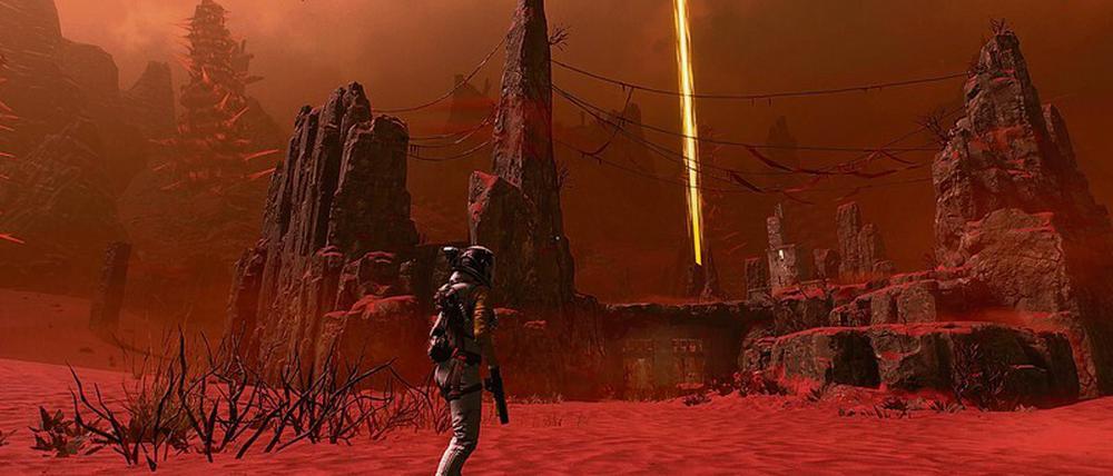 Die Aliens warten schon. In dem Game „Returnal“ muss der Spieler auf alles gefasst sein.