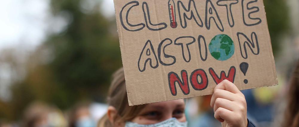 Teilnehmerin einer Demonstration für mehr Klimaschutz (Archivbild) 