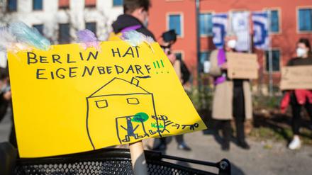 Schild auf einer Demonstration in Berlin.