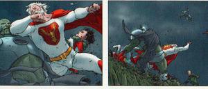 Knochenjob: Sheldon Sampson alias Utopian bei der Arbeit in einer Szene aus „Jupiter’s Legacy“.