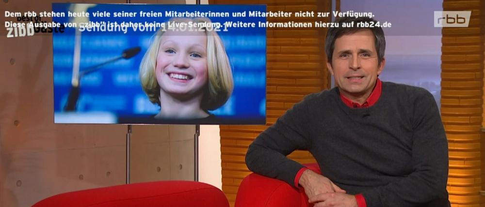 Nur aus der Konserve: Wegen der Proteste von Freien Mitarbeitern konnte "zibb"-Moderator Uwe Madel am Montag keine aktuellen Beiträge ankündigen.