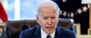 US-Präsident, hier kurz vor der Unterzeichnung des "American Rescue Plan", einem Wiederaufbaufonds für die Wirtschaft in der Zeit nach der Coronapandemie.