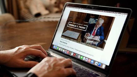 Blick auf die neue Website von Ex-US-Präsident Donald Trump