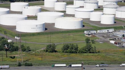 Öltanks der Colonial Pipeline Company. Nach einem Cyberangriff ist der Betrieb vorübergehend eingestellt worden.