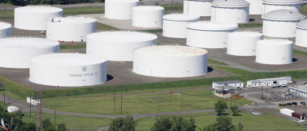 Öltanks der Colonial Pipeline Company. Nach einem Cyberangriff ist der Betrieb vorübergehend eingestellt worden.