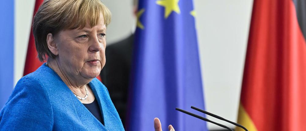 Bundeskanzlerin Angela Merkel spricht sich gegen die Aufhebung des Patentschutzes für Corona-Impfstoffe aus.