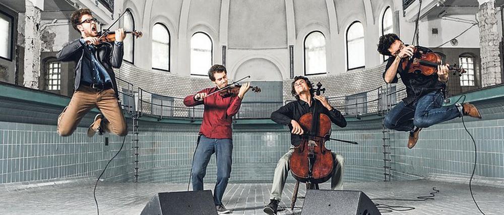 Lässig. Das Vision String Quartet spielt sein Master-Konzert. 
