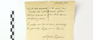 Diesen Brief fand die Familie in einer Flaschenpost. 