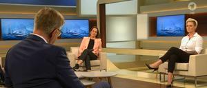 Anne Will (Mitte) hatte die Medizinerin Carola Holzner und den Linken-Politiker Dietmar Bartsch zu Gast. 
