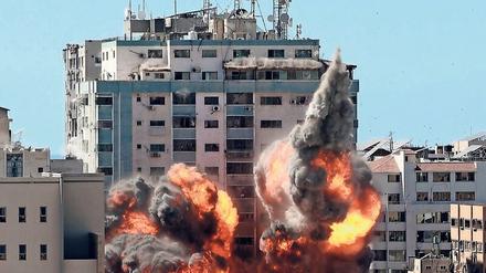 Hier arbeiteten internationale Medien, darunter Associated Press. Das 13-stöckige Gebäude in Gaza wurde bei einem israelischen Luftangriff am Wochenende zerstört.