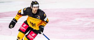 Stürmer Markus Eisenschmid von den Adler Mannheim hat große Ziele für die WM.