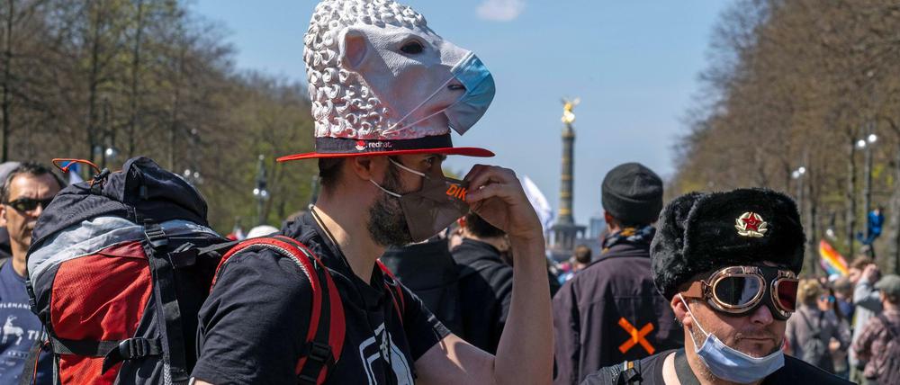Eine "Querdenken"-Demo im April in Berlin.