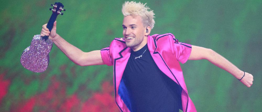 Der Sänger und Musical-Darsteller Jendrik, 26, bei einer ESC-Probe. 