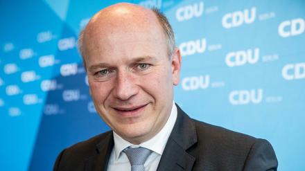 Kai Wegner, Parteivorsitzender der Berliner CDU, bei einer Pressekonferenz. Am 19. Juni will die CDU ihr Wahlprogramm beschließen und will dafür auf die Berliner hören.
