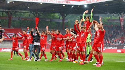 Verdienter Jubel. Der 1. FC Union spielt in der kommenden Saison international.