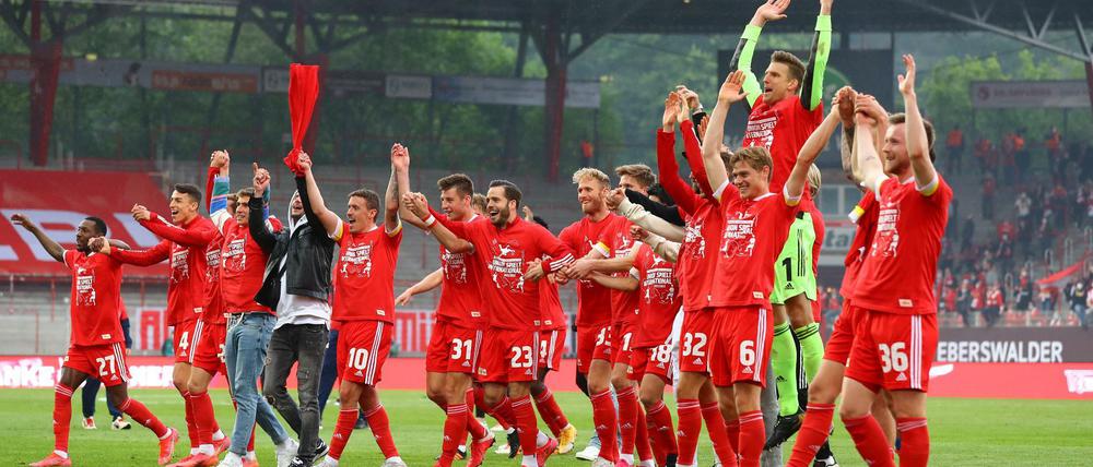 Verdienter Jubel. Der 1. FC Union spielt in der kommenden Saison international.