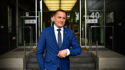 Tino Chrupalla war nach der Wahl des AfD-Kandidaten-Duos ein begehrter Gesprächspartner.