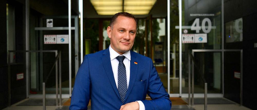 Tino Chrupalla war nach der Wahl des AfD-Kandidaten-Duos ein begehrter Gesprächspartner.
