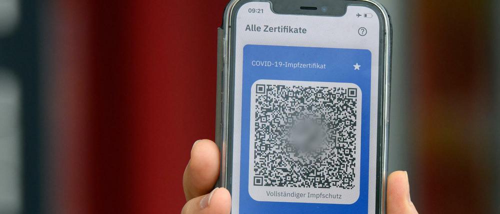 So sieht der digitale Impfpass aus, der in der Metropolishalle vorgestellt wurde.