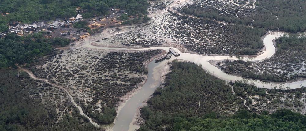 Ein Überblick über das Nigerdelta in Port Harcourt, Nigeria, am 1. August 2018