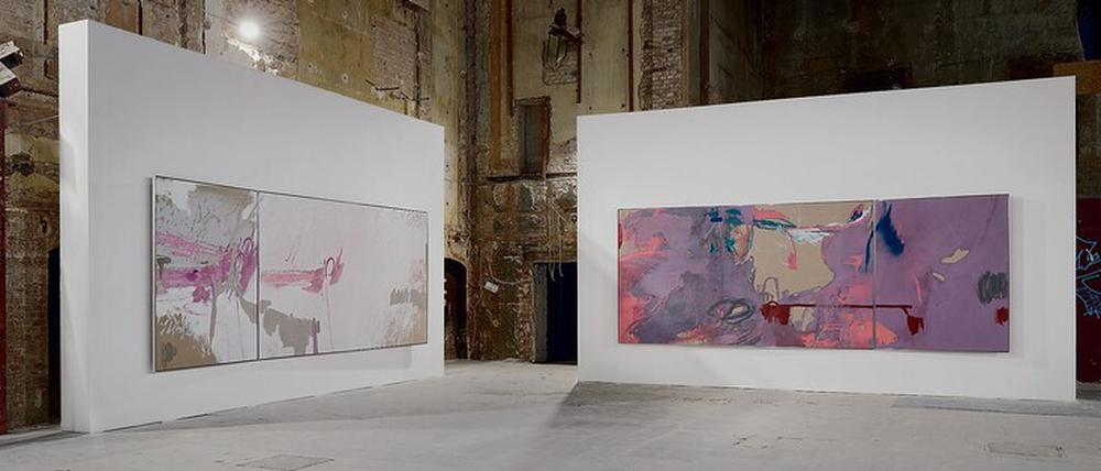 Blick in die Ausstellung von Michael Müller im (noch) unsanierten Tanzsaal, der anschließend für die Sammlung Wemhöner hergerichtet wird.